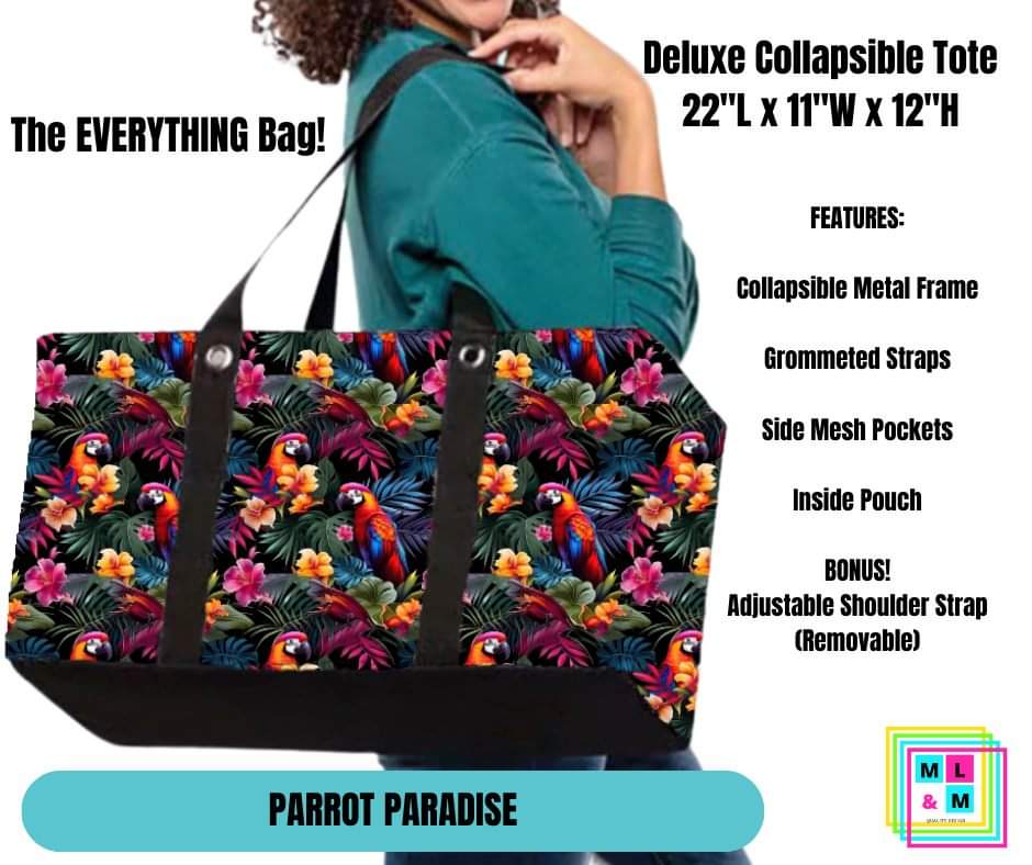 Parrot Paradise Collapsible Tote