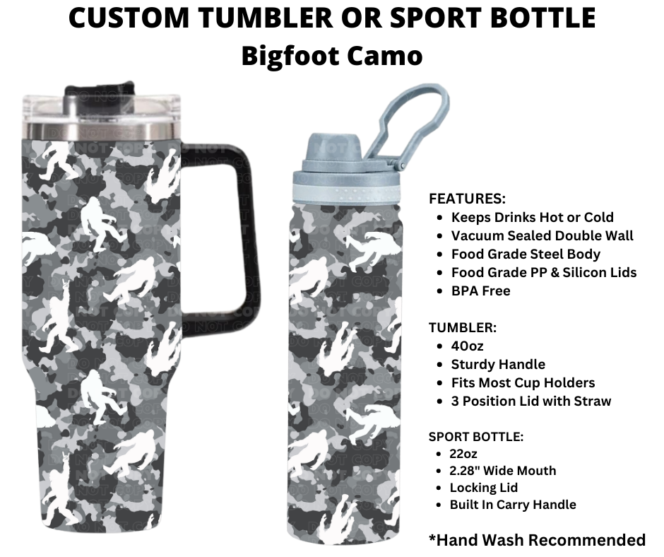 Bigfoot Camo Custom Tumbler