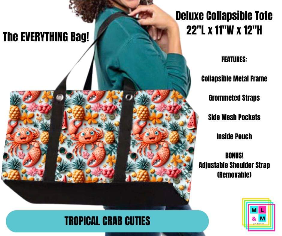 Tropical Crab Cuties Collapsible Tote