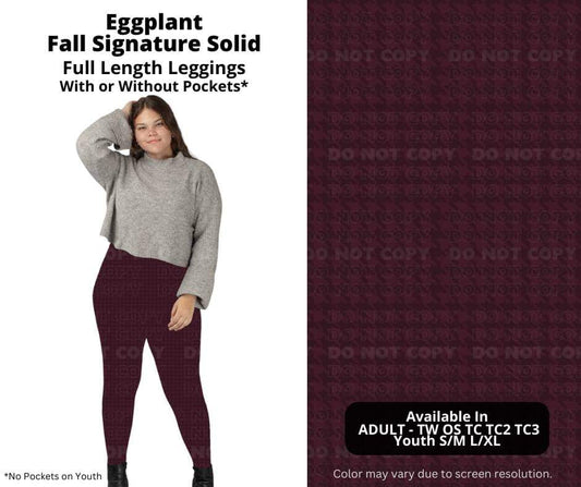 Eggplant Full Length Leggings w/ Pockets