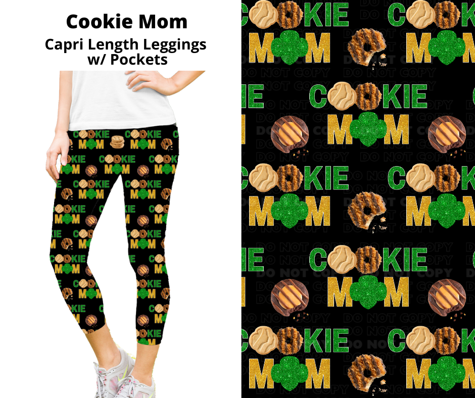 Cookie Mom Capri Length Leggings w/ Pockets