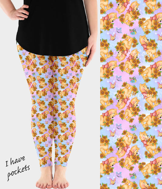 RTS - Sunflower Hunny Leggings w/ Pockets