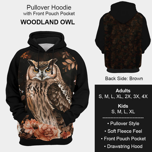 B199 - Preorder Woodland Owl Hoodie (Closes 12/11. ETA mid Feb.)