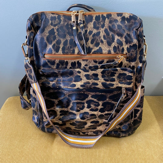 Brooke Backpack - Brown Animal Print